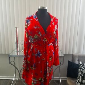 Plus Size Tropical Longline Kimono